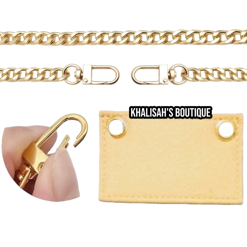 WOC Conversion Kit 4 Variety Gold CHAINS STRAP REPLACEMENT FOR Chanel, YSL, & LV - Picture 3 of 6